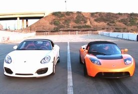 Porsche Boxster Spyder vs Tesla Roadster Sport