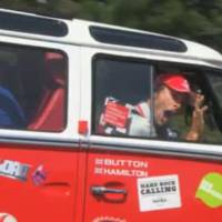 Jenson Button and Lewis Hamilton in VW Camper Van Trip