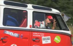 Jenson Button and Lewis Hamilton in VW Camper Van Trip