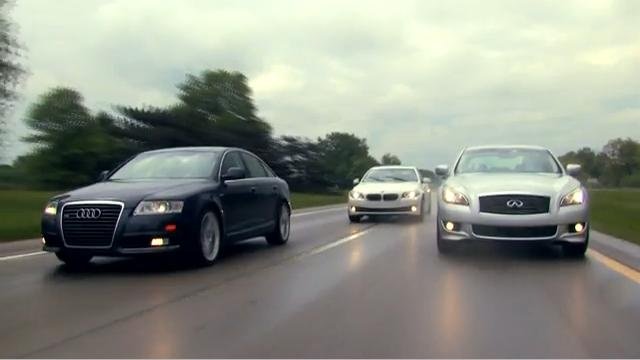 Video: 2010 Audi A6 3.0T Quattro vs 2011 BMW 535i vs 2011 Infiniti M37