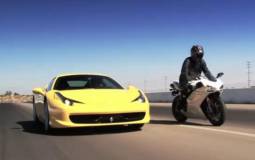 Ferrari 458 Italia vs Ducati 1198S video