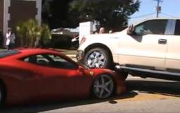 Video: Ferrari 458 Italia crashed by Ford F 150