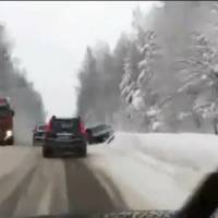 Video: Truck Avoids Crushing Car