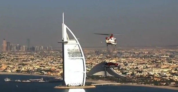 Aston Martin Vanquish on the top of Dubai