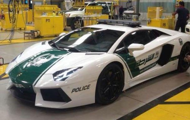 Lamborghini Aventador dressed in Dubai Police uniform