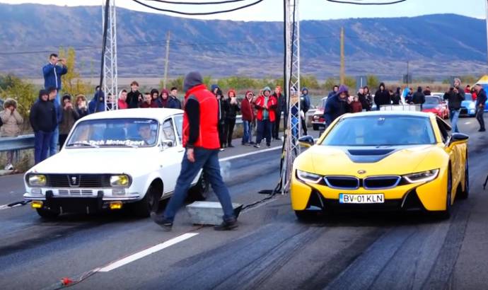 Modified Dacia 1300 tackles a BMW i8