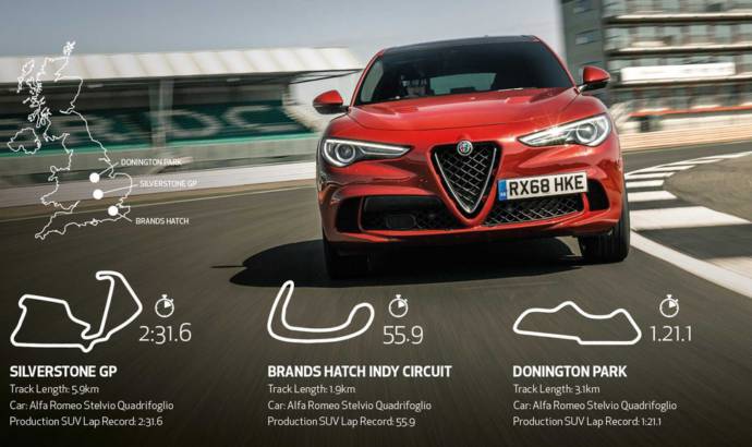 Alfa Romeo Stelvio Quadrifoglio set three SUV lap records in UK